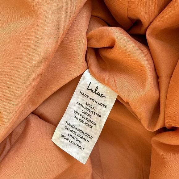 Lulus Party In Paris Light Orange Print Tie-strap Midi Dress - Size XS - Picture 9 of 9